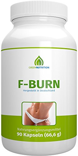 Green Nutrition - F-Burn - 90 Kapseln - 100% Natürlich - Guarana Extrakt - Grüner Kaffee - Grüner Tee - B6 & B12 Vitamine - geeignet für Frauen und Männer - 1er Pack