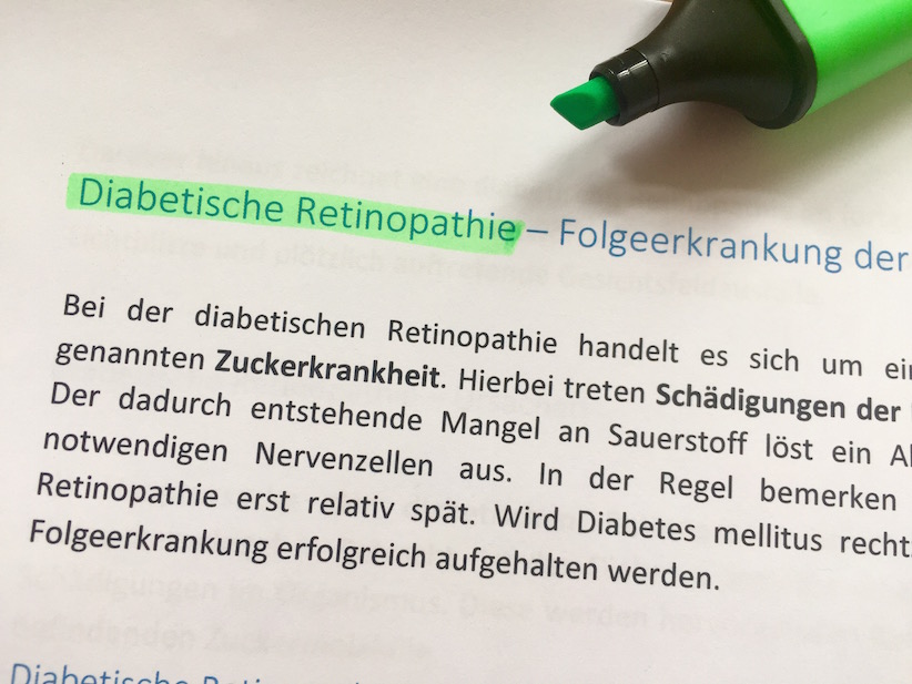 Diabetische Retinopathie – Folgeerkrankung der Zuckerkrankheit