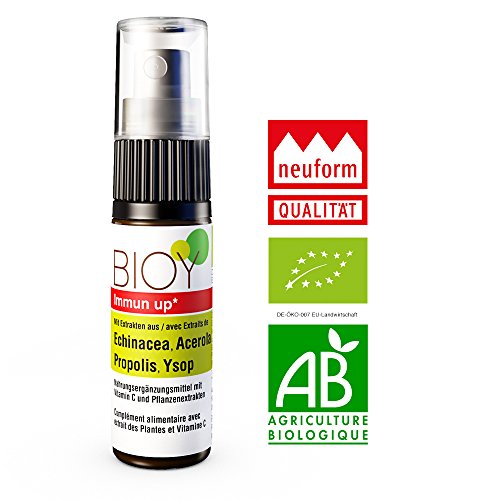 BIOY Immun up Halsspray zur Stärkung der Abwehrkräfte. Mit Echinacea, Propolis und Acerola -DE-ÖKO-007