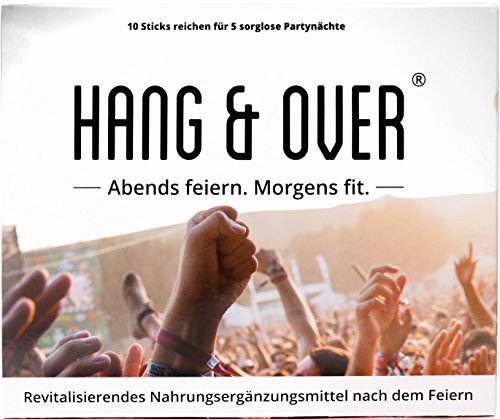 Hang & Over® - 10 Anti Hangover Sticks | Kater-Mittel mit Kaktusfeige & Roter Ginseng & Elektrolyte