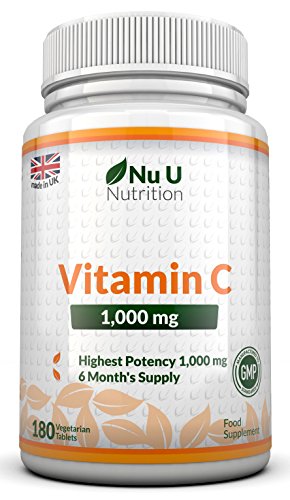 Vitamin C 1000mg 180 Tabletten (6 Monatsversorgung) von Nu U Nutrition