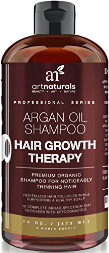 Art Naturals Organisches Arganöl Shampoo Haarwachstums-Therapie 473 ml, Sulfat-frei - Beste Behandlung bei Haarausfall - Für dünner werdendes & alterndes Haar - Ideal für Männer & Frauen - Angereichert mit Biotin - 3 Monatsvorrat