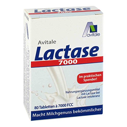 Avitale Lactase 7000 FCC, 80 Tabletten im Spender, 1er Pack (1 x 80 Stück)