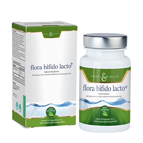 Flora Bifido Lacto+ - vegetarische säureresistente Kapseln - 14 verschiedene aktive Bakterienkulturen - 2 Monatsvorrat
