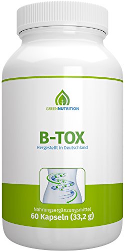 Green Nutrition B-Tox - Ballaststoffe + Chlorella & Spirulina Pulver + Folsäure + Vitamin B6 & B12 + Mateblätter + Kurkuma-Extrakt +100% Vegan + Natürliche Inhaltsstoffe - 1er Pack