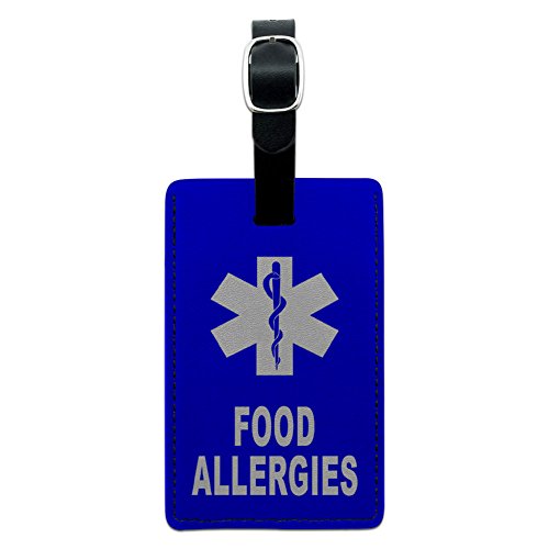 Lebensmittel Allergien - Medical Notfall - Star of Life Leder Gepäck ID Tag