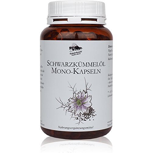 Schwarzkümmelöl Kapseln Mono • kaltgepresst • ägyptisch • naturbelassen • mit Vitamin E • 400 Kapseln (6,5 Monatsvorrat) • Made in Germany • Kräuterhandel Sankt Anton