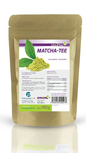 Vita2You Matcha Tee 100g (Original Grüner Matcha) im wiederverschließbaren Zippbeutel - Premium Qualität