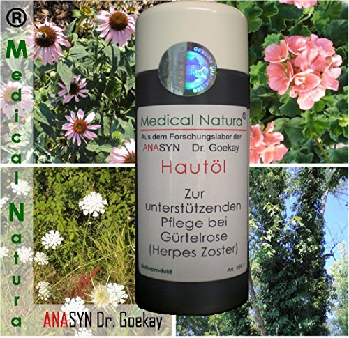 100ml Hautöl - zur unterstützenden Pflege bei Gürtelrose (Herpes Zoster). Naturprodukt.