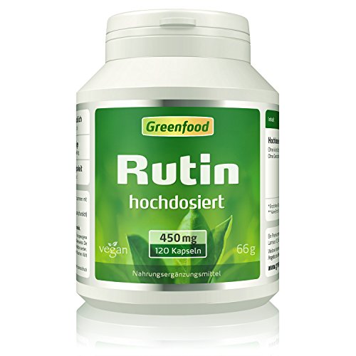 Greenfood Rutin, 450mg, hochdosiert, 120 Kapseln, vegan