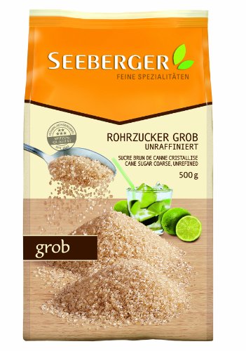 Seeberger Rohrzucker grob, unraffiniert,4er Pack (4 x 500 g Packung)