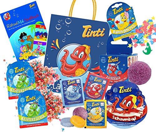 Tinti Planschtüte pflegender Badespaß 9 Produkte inkl. Zauber-Bad