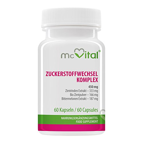 Zuckerstoffwechsel Komplex - Blutzucker Balance - reguliert den Blutzuckerspiegel - 450 mg - 60 Kapseln