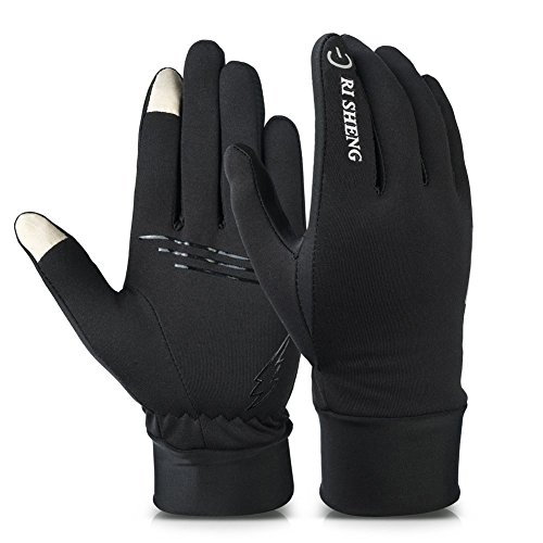 Alando Touchscreen Handschuhe Unisex Sporthandschuhe Fahrradhandschuhe mit Touchscreen-Funktion (Schwarz, S)