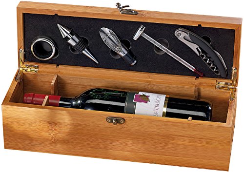 Carlo Milano 5-tlg. Sommelier-Set in edler Geschenkbox für 1 Weinflasche