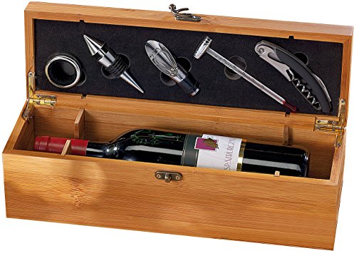 Carlo Milano 5-tlg. Sommelier-Set in edler Geschenkbox für 1 Weinflasche