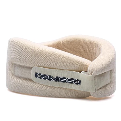 VILOCY Halskrause Cervical Stütze Nackenbandage Steifer Nacken zur Schmerzlinderung (Light Beige)