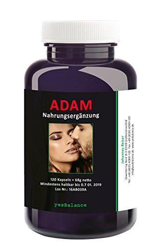 ADAM - yesBalance - für den Mann - 120 Kapseln - mit L-Arginin, Maca, Granatapfel Extrakt, B-Komplex Vitamine ( B6, B1, B9, B12 ) und Vitamin E
