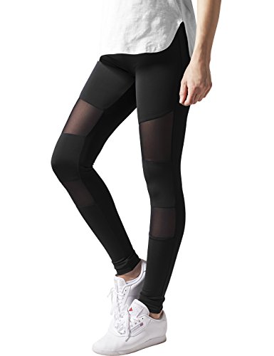 Urban Classics Damen Ladies Tech Mesh Leggings, Schwarz (Black 7), W36 (Herstellergröße: S)