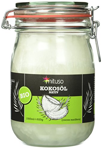 mituso Bio Kokosöl, nativ, 1er Pack (1 x 1000 ml) im Drahtbügelglas