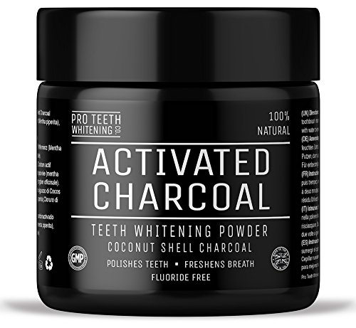 Natürliches Aktivkohle Zahnaufhellung pulver mit Aktivkohle pulver ( activated charcoal teeth whitening ) von Pro Teeth Whitening Co® | Mit Ingwerwurzel, Bentonit-Ton & Calcium | NICHT-synthetisch & OHNE Chemikalien