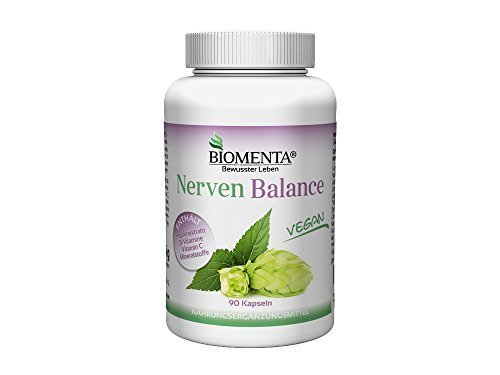 Biomenta® NERVEN BALANCE | mit Hopfen-Extrakt, Mineralstoffen und Nerven-Vitaminen | Nervensystem stärken + Nerven beruhigen | 3 Monatskur | VEGAN
