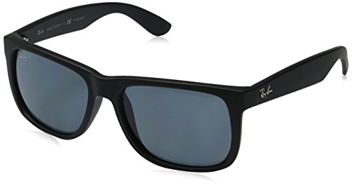 Ray Ban Unisex Sonnenbrille RB4165 Polarisiert, Gr. Large (Herstellergröße: 55), Schwarz (Gestell: Schwarz, Gläser: Polarized Blau Klassisch 622/2V)