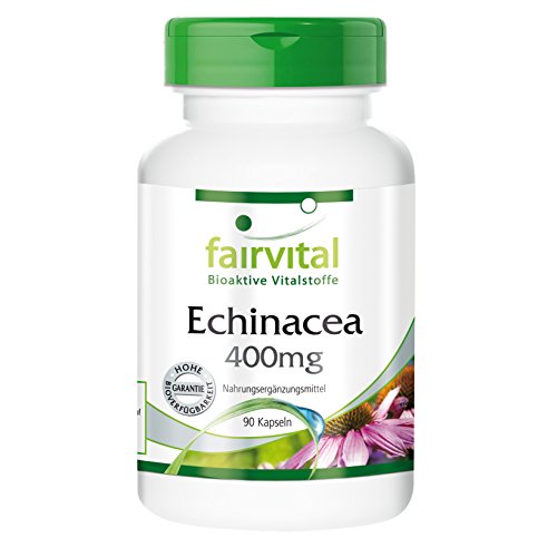 Echinacea (Echinacea purpurea, roter Sonnenhut) 400mg, vegan, ohne Siliciumdioxid, 90 Kapseln - unterstützt das Immunsystem, Detox-Tipp